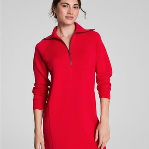 SPANX Vibrant Red Quarter-Zip Top